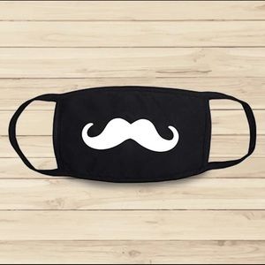 Mustache Face Mask, Cute, Washable Face Covering
